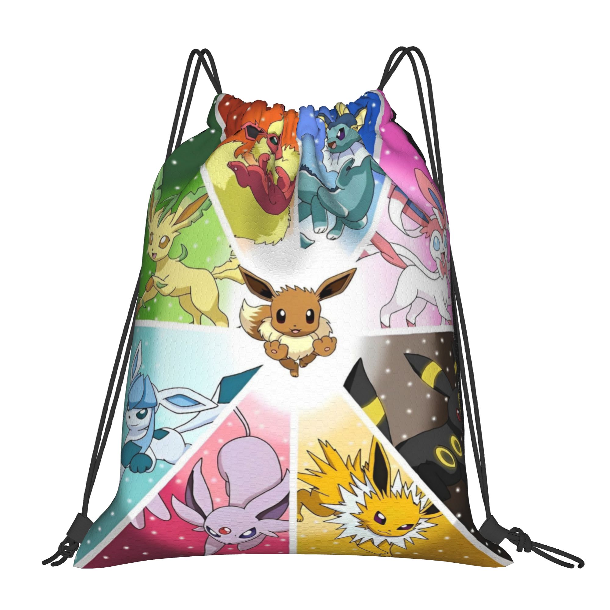 Drawstring Gym Bag - กระเป๋าเป้สะพายหลังลายโปเกมอน ยุค 90s แบบมีเชือกผูก สำหรับออกกำลังกาย กันน้ำ