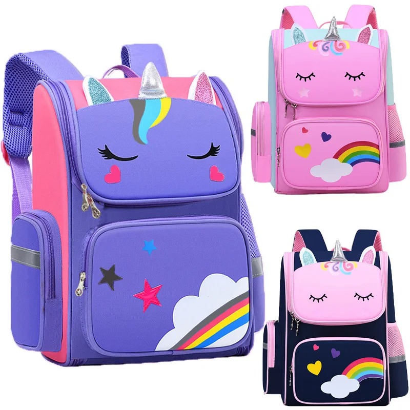 School Backpack Teen - กระเป๋าเป้เด็กสำหรับเด็กผู้หญิง ลายยูนิคอร์น กระเป๋าหนังสือเด็ก ลายตาสีรุ้ง กระเป๋าไปโรงเรียนสำหรับวัยรุ่นหญิง กระเป๋าเป้สำหรับเดินทาง