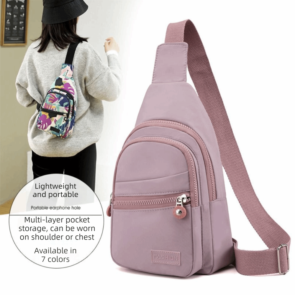 กระเป๋าคาดหน้าอกผู้หญิงไนลอน ก - Sling Backpack Shoulder บทวิจารณ์และราคา